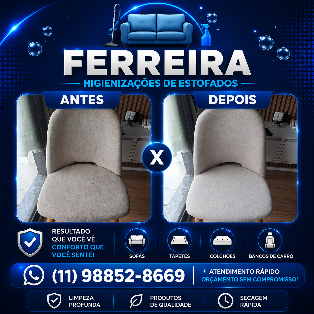 Antes e depois cadeiras
